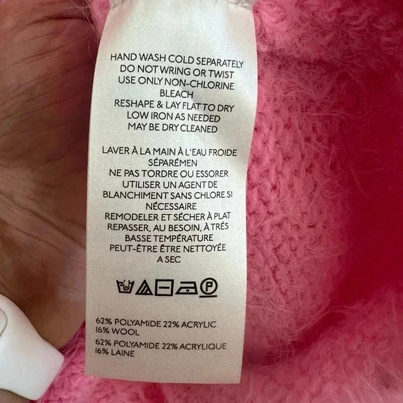 NWT new with tags FREE PEOPLE flurry soft fuzzy cropped sweater SMALL pink - Picture 9 of 12
